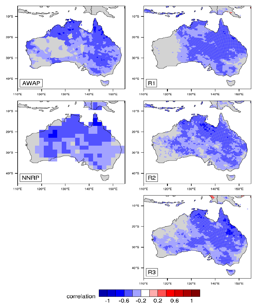 Correlation between SON precipitation and the El Niño Modoki Index.